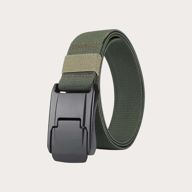 Ceinture élastique Ceintura Dario vert olive en polyester tissé avec boucle noire à dégagement rapide