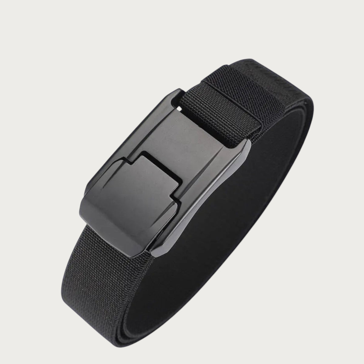 Ceinture Ceintura Dario noire enroulée, sangle souple et boucle plate en plastique renforcé