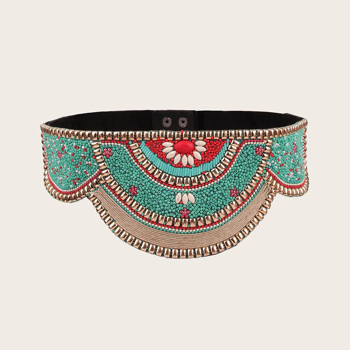 Ceinture ethnique perlée pour femme