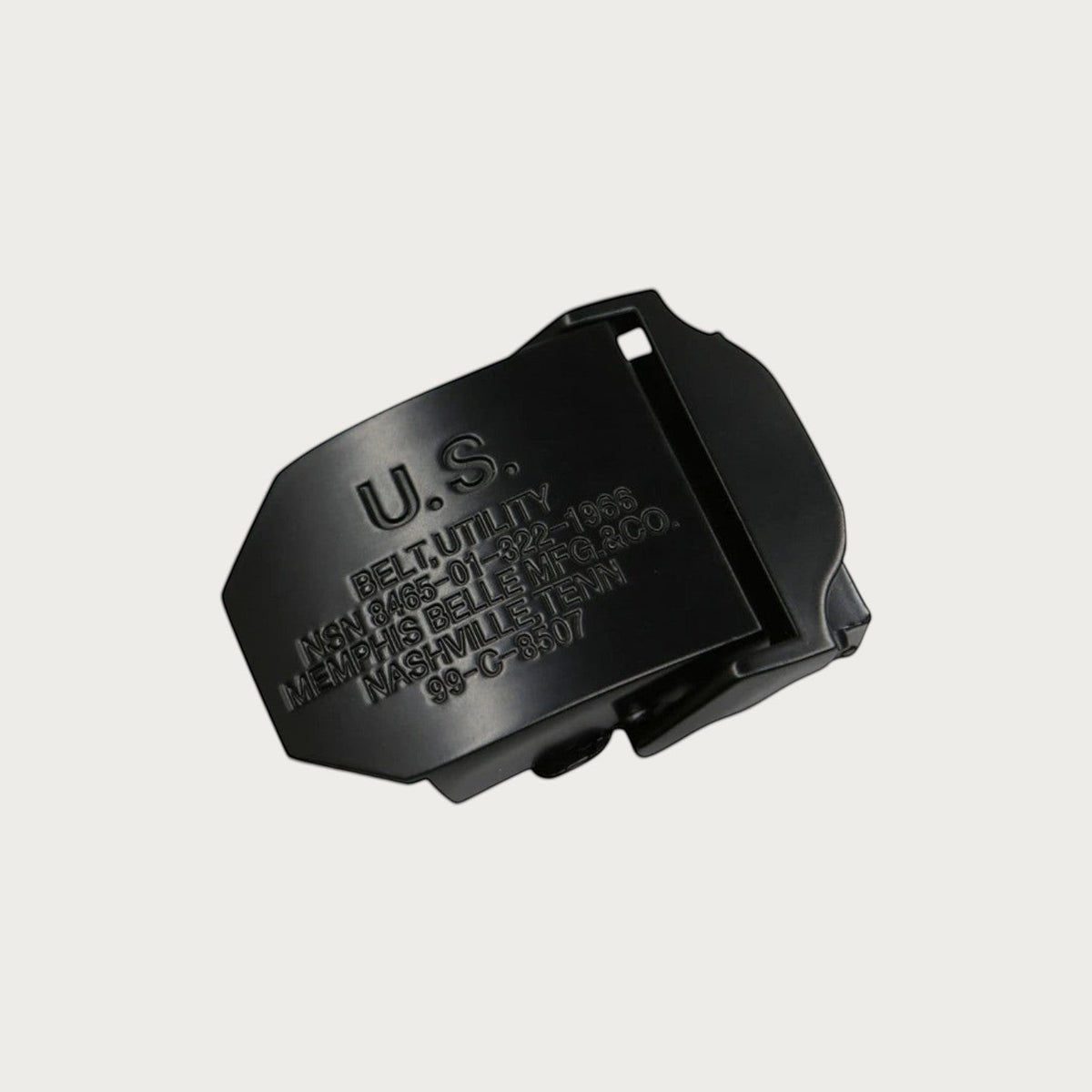 Boucle de ceinture tactique noire Ceintura de style militaire avec marquage US en relief sur fond neutre