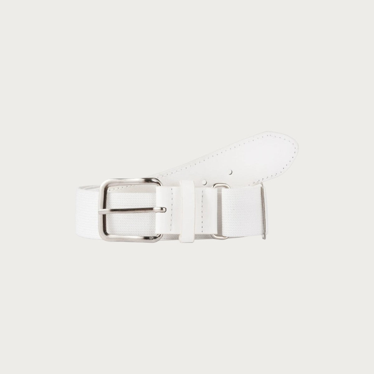 Ceinture de baseball blanche Ceintura pour enfants en PU élastique avec boucle métallique réglable