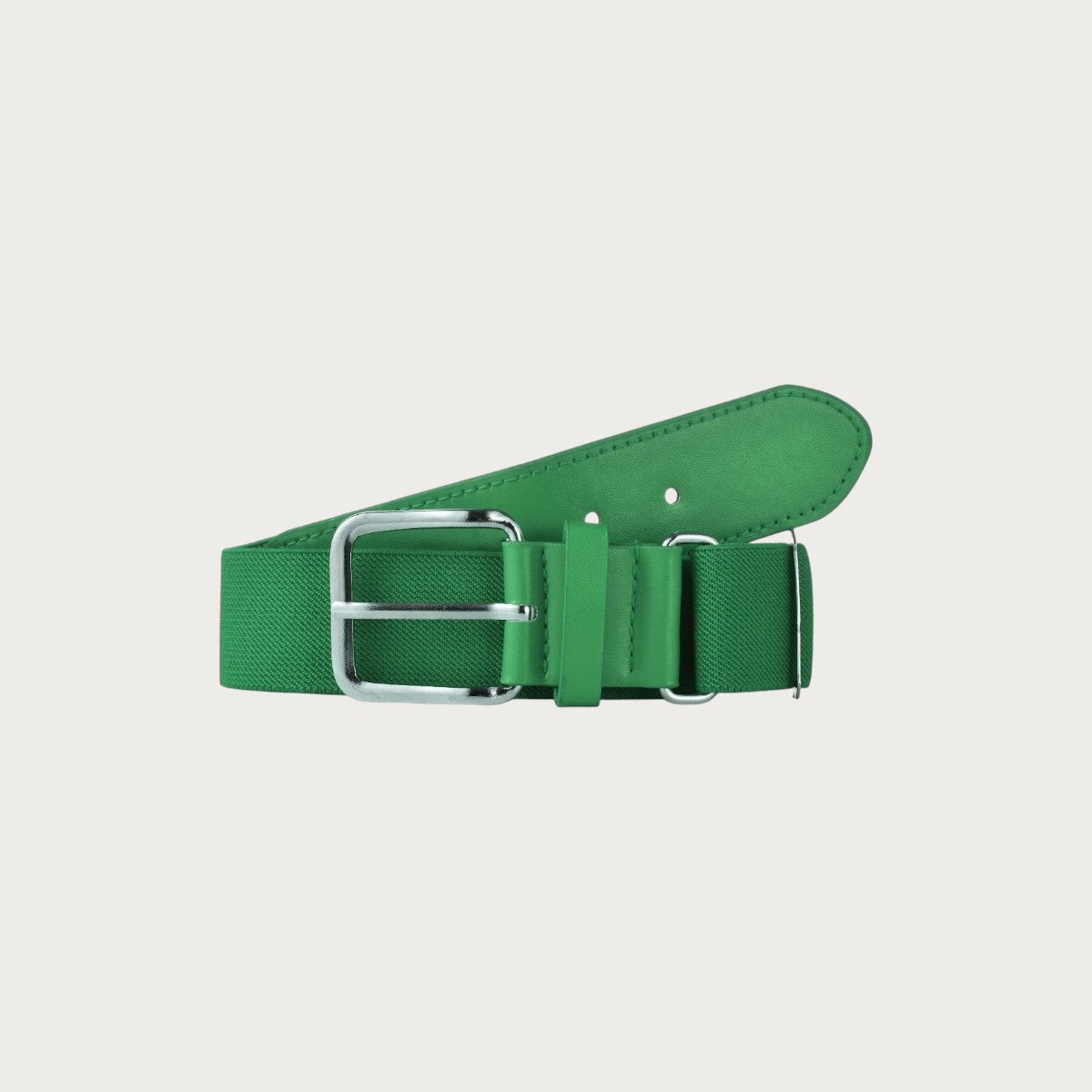 Ceinture de baseball élastique verte pour enfants avec boucle réglable en similicuir et tissu durable