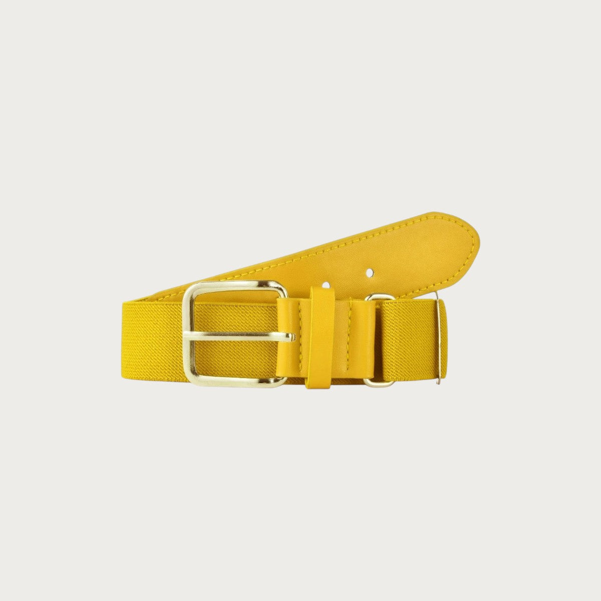 Ceintura ceinture de baseball élastique jaune pour enfants avec boucle métallique réglable et détails en similicuir