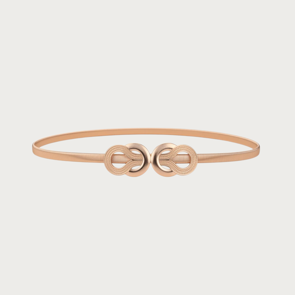 Ceinture bijoux dorée Ceintura élastique avec boucle décorative en métal pour femme Image
