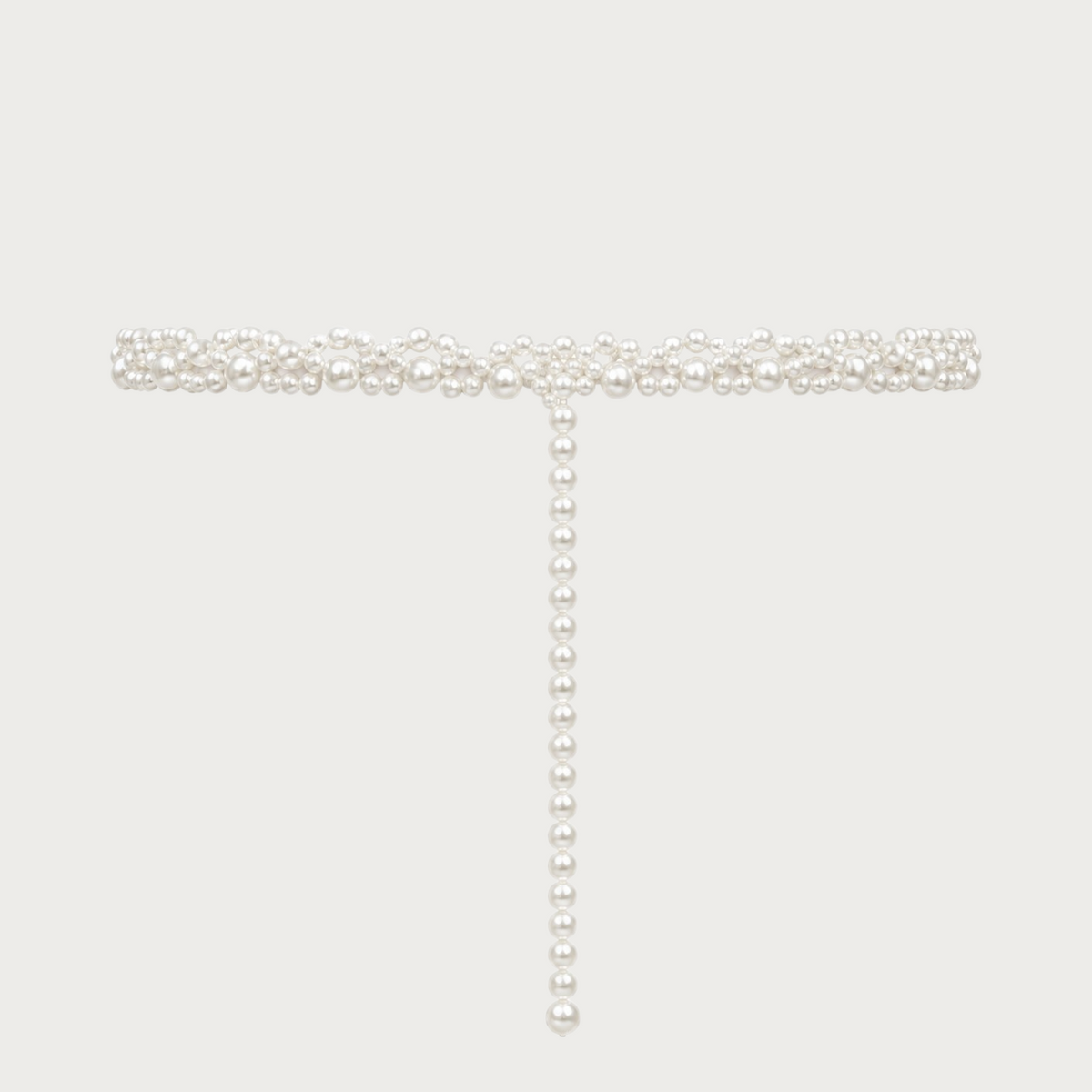 Ceintura ceinture bijoux pour femme composée de perles blanches entremêlées dans un style élégant et raffiné