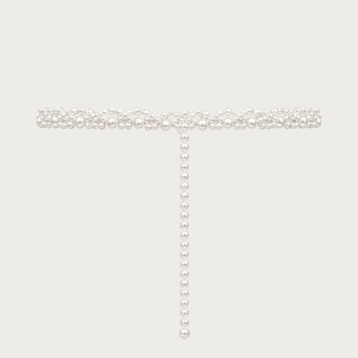 Ceintura ceinture bijoux pour femme composée de perles blanches entremêlées dans un style élégant et raffiné Image
