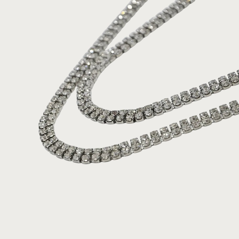 Ceinture bijoux Ceintura en métal argenté ornée de strass scintillants pour femme
