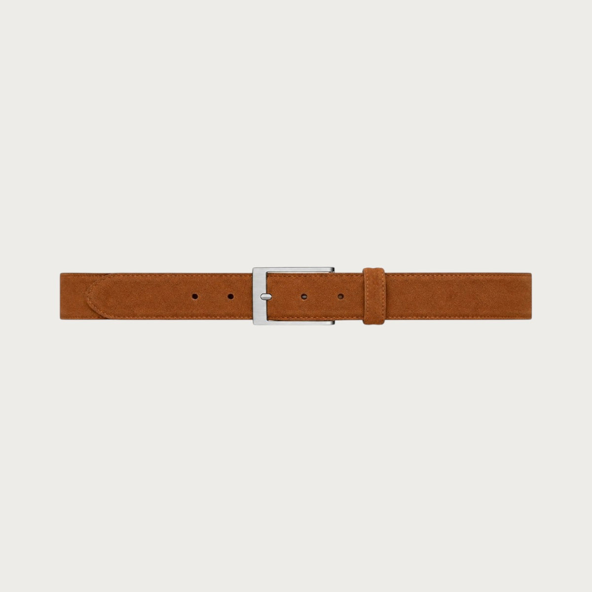 Ceinture casual homme Ceintura modèle Terni en suédine marron avec boucle ardillon argentée