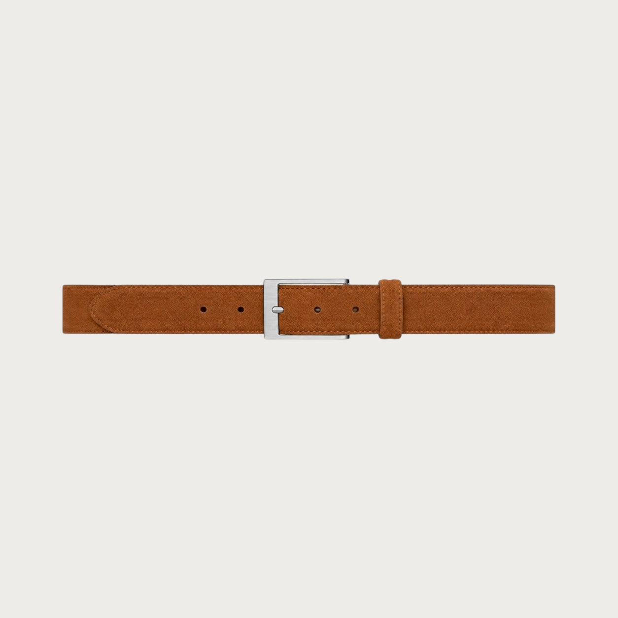 Ceinture casual homme Ceintura modèle Terni en suédine marron avec boucle ardillon argentée Image