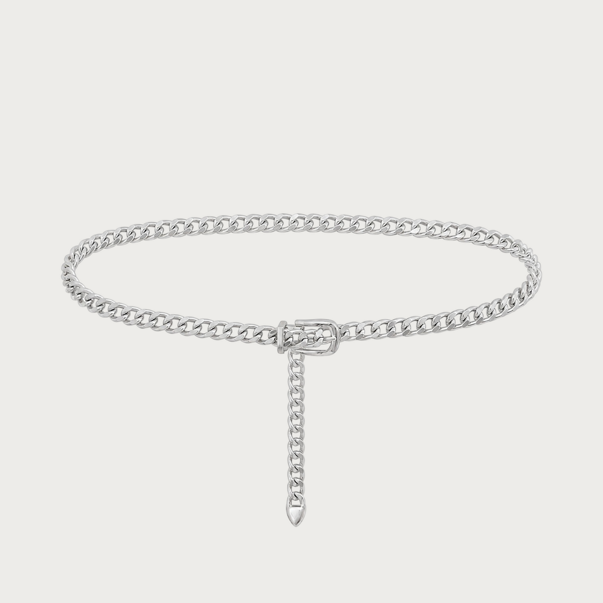 Ceinture chaine Ceintura pour femme en métal argenté à maillons fins et réglable