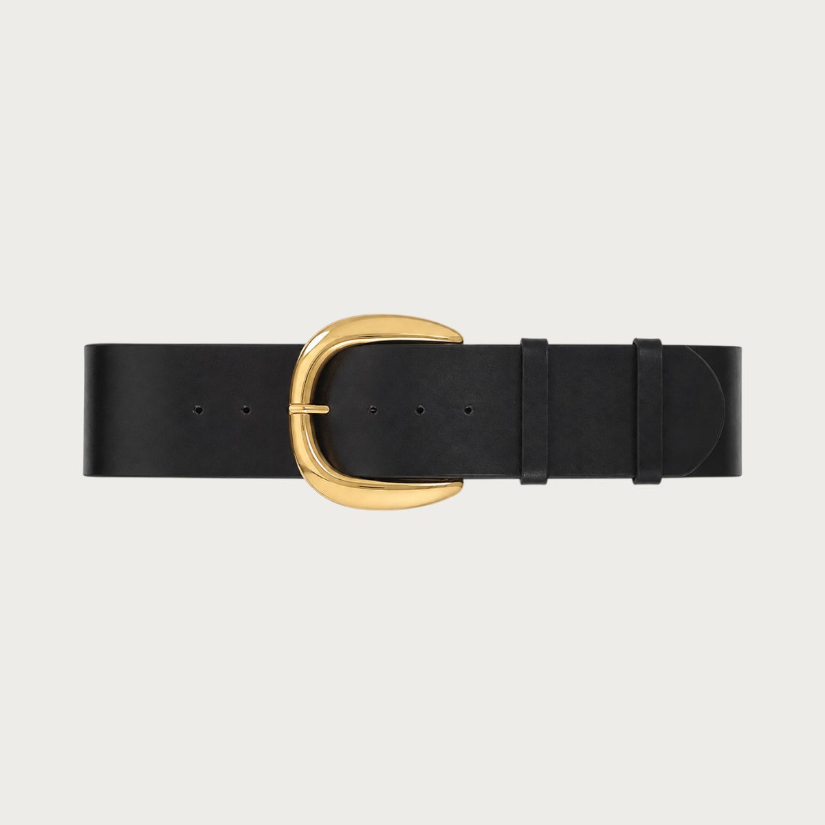 Ceintura large ceinture corset pour femme en cuir noir avec une boucle dorée élégante