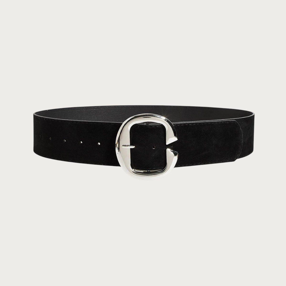 Ceintura large ceinture corset noire en velours avec une boucle argentée élégante pour femme
