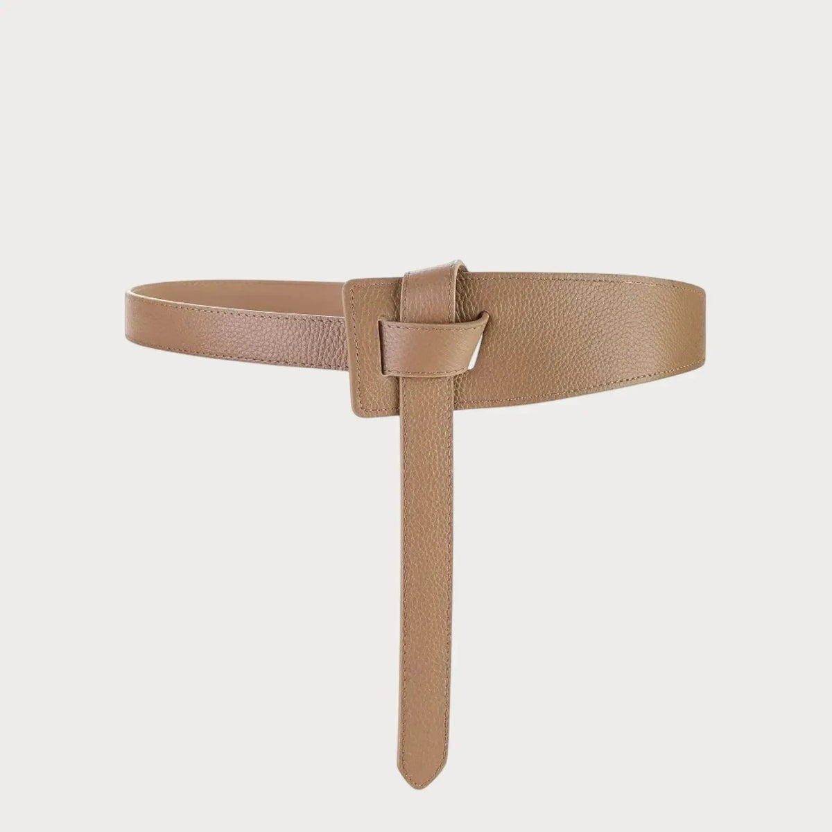 Ceinture Ceintura souple en cuir véritable beige à nouer, design minimaliste et élégant pour robe