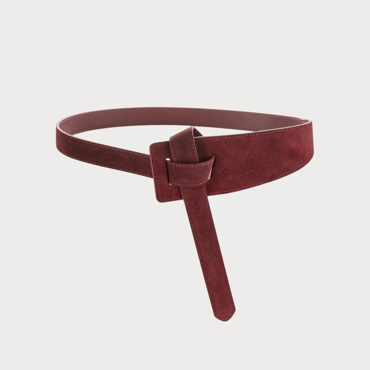 Ceinture Ceintura souple en cuir suédé bordeaux à nouer, accessoire élégant pour cintrer une robe.