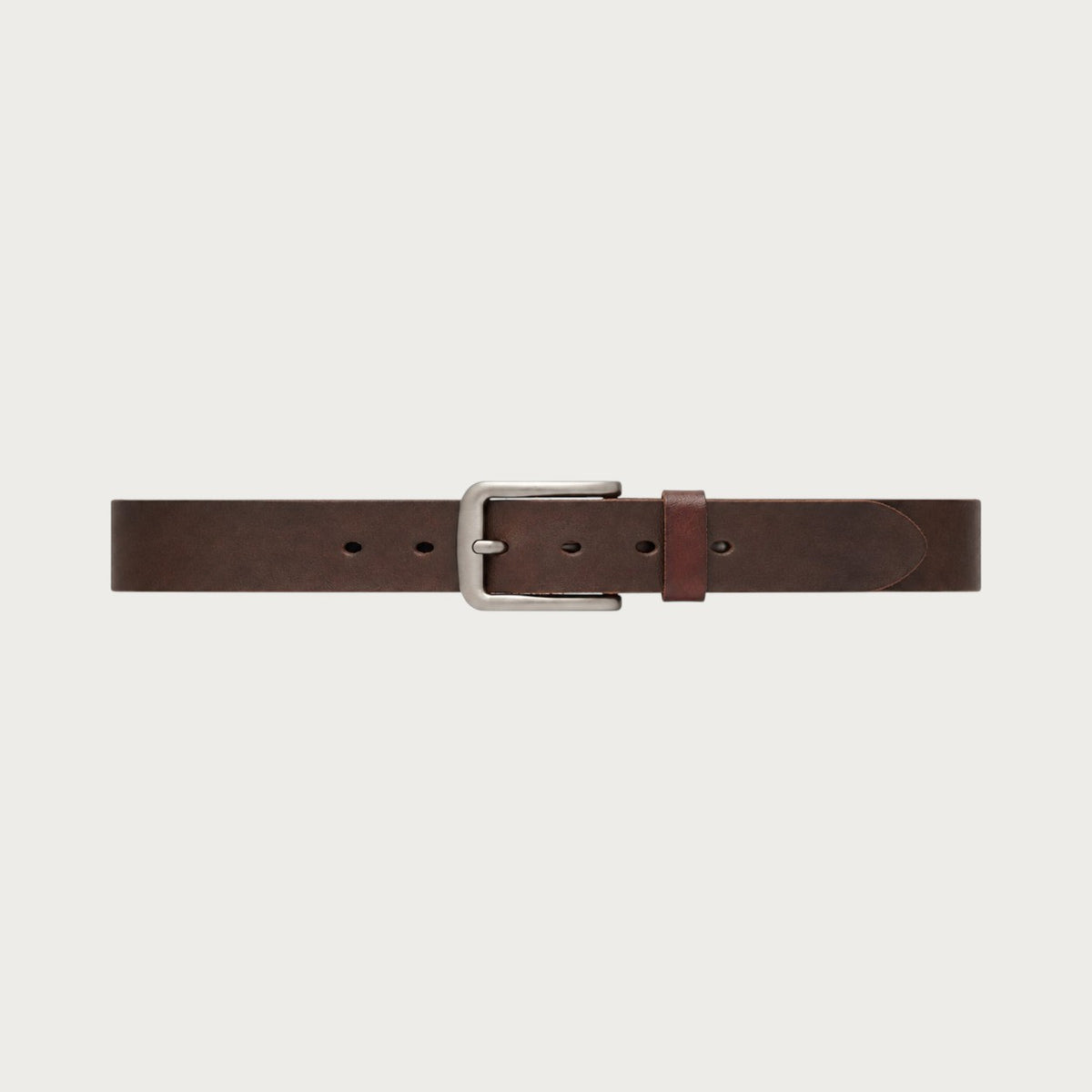 Ceinture casual Ceintura Grosseto en cuir de vachette marron brut avec boucle ardillon en métal vieilli