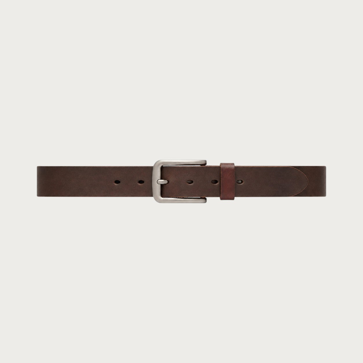 Ceinture casual Ceintura Grosseto en cuir de vachette marron brut avec boucle ardillon en métal vieilli Image