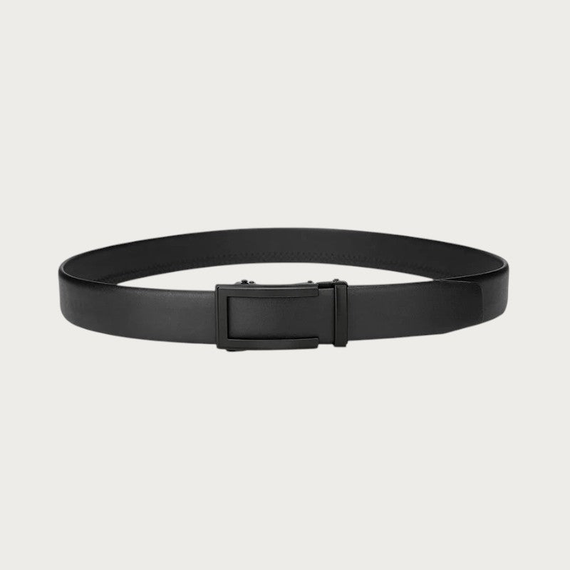 Ceinture de costume Ceintura Cosimo en cuir de vachette noir avec boucle automatique à cliquet rectangulaire