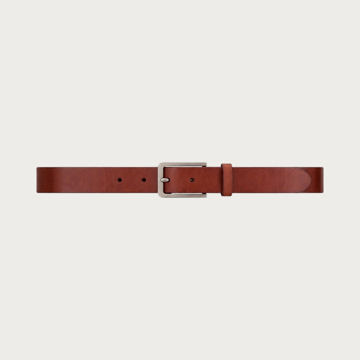 Ceinture casual homme Ceintura en cuir de vachette marron avec une grosse boucle ardillon en métal vieilli Image