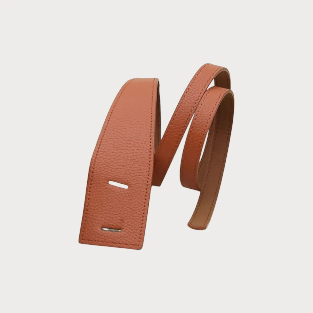 Ceinture souple à nouer Ceintura en cuir véritable marron avec texture grainée pour robe