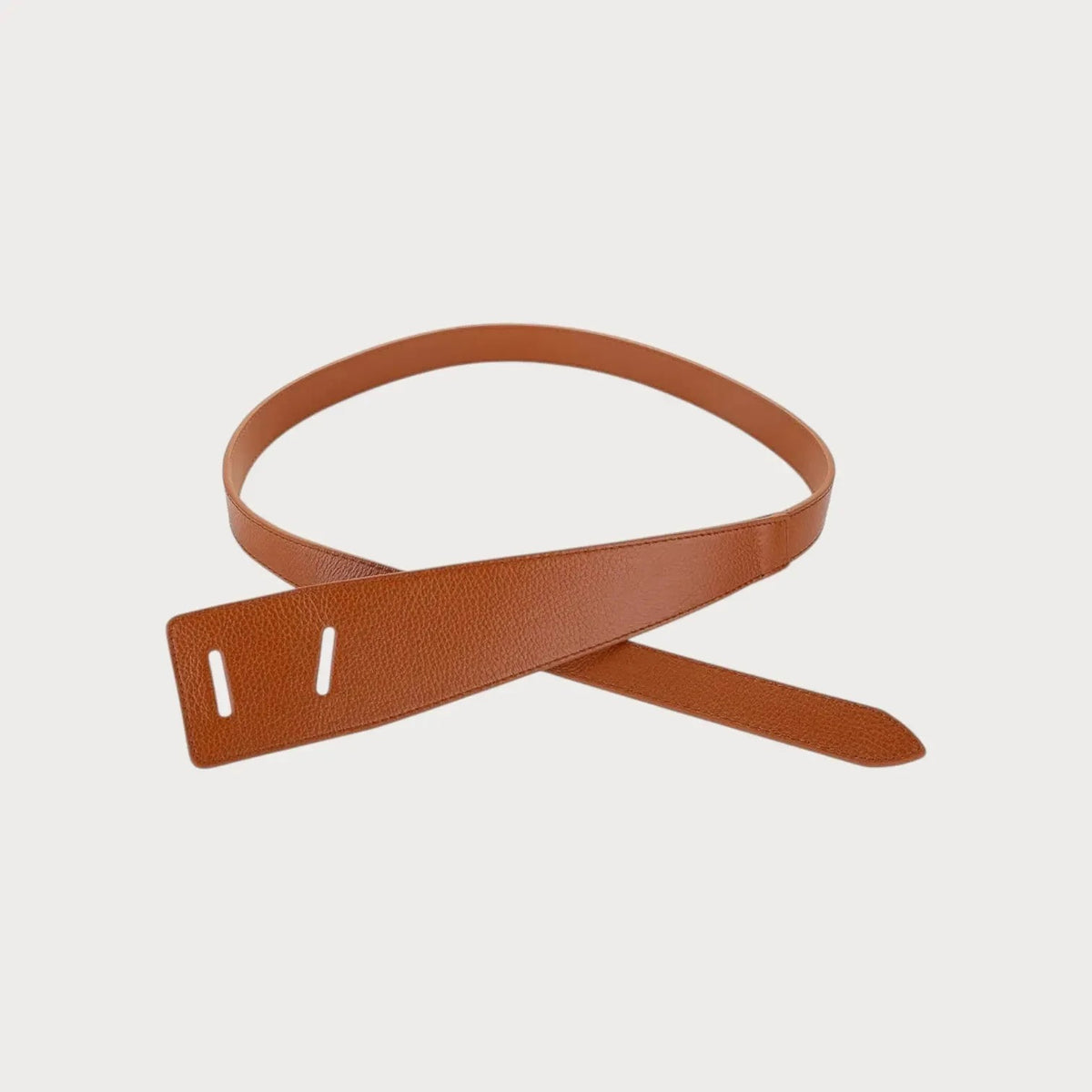 Ceinture Ceintura souple en cuir marron à nouer avec fentes de passage pour un style décontracté