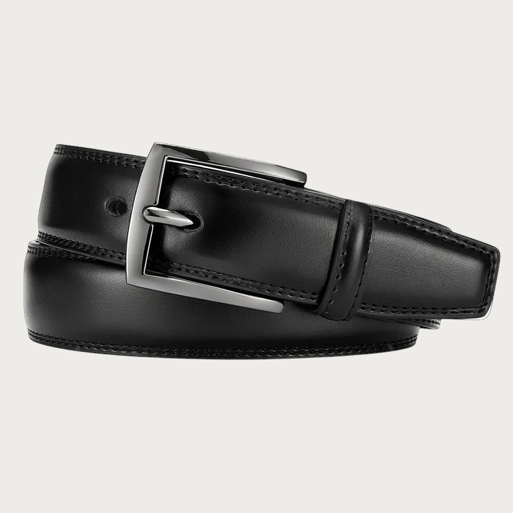 Ceintura ceinture homme en cuir noir avec boucle ardillon métallique élégante pour un style business formel