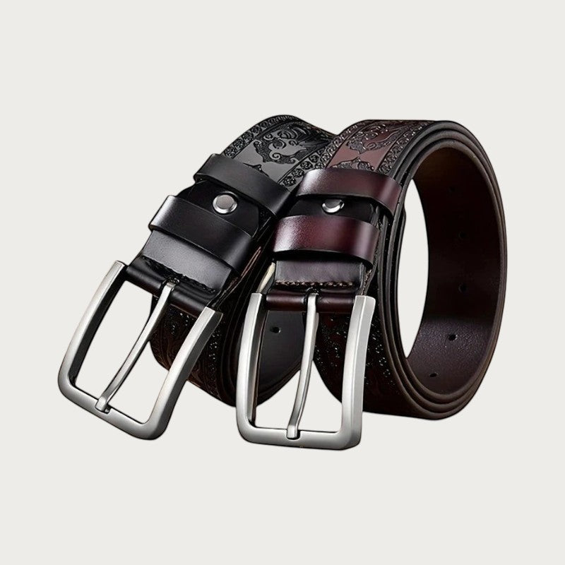 Ceintura ceintures en cuir fendu style western rétro avec boucle en alliage pour hommes et femmes
