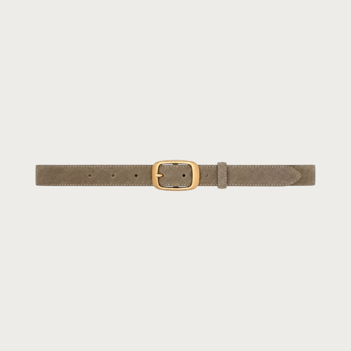 Ceinture femme Ceintura Cortina en daim taupe avec boucle ovale dorée élégante