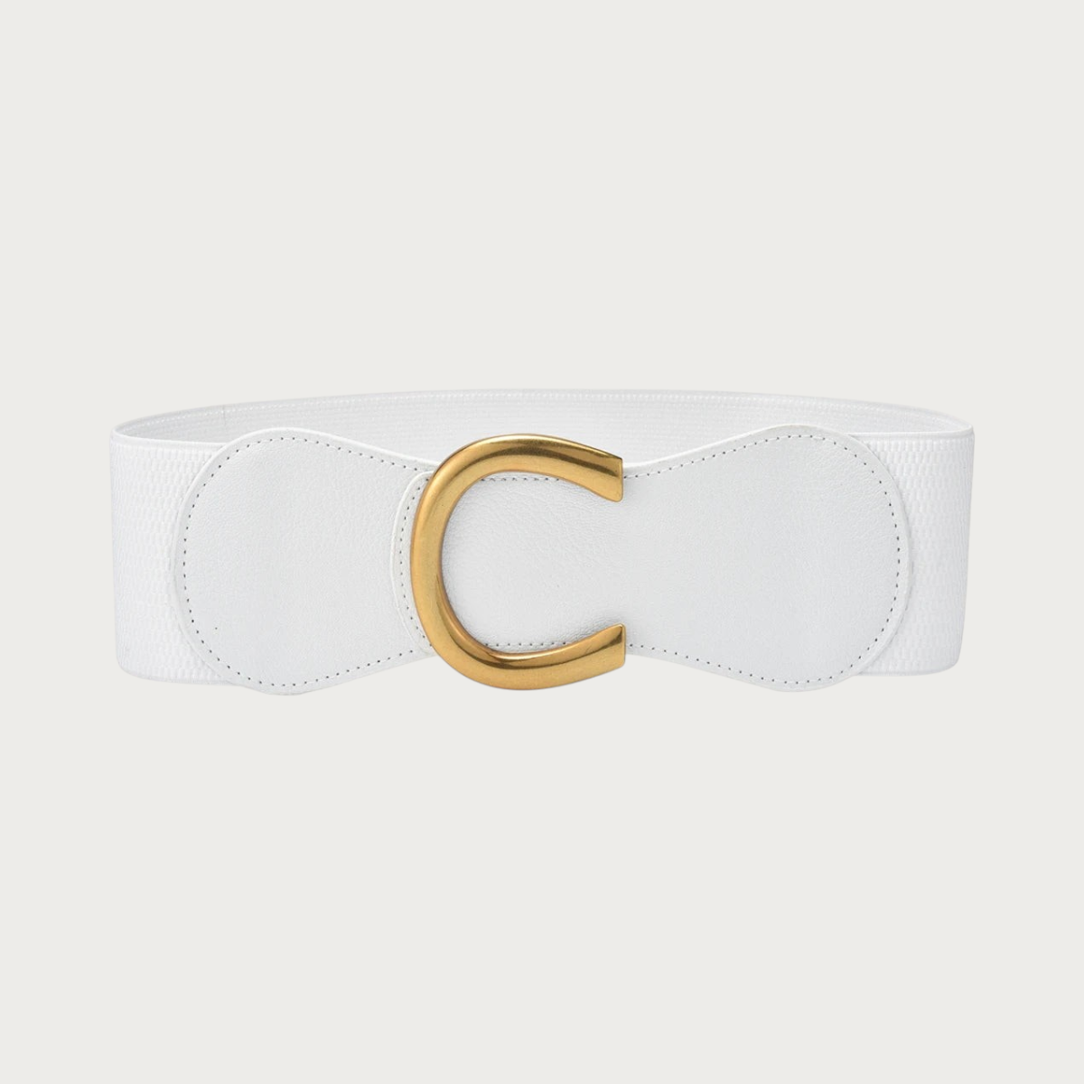 Ceinture élastique blanche Ceintura Vicence avec boucle dorée en forme de C graphique Image
