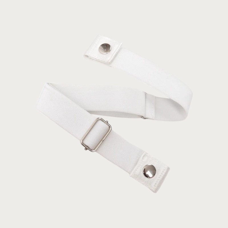 Ceintura ceinture élastique invisible blanche sans boucle en toile et polyester pour un ajustement confortable