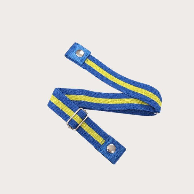 Ceintura ceinture élastique invisible bleue et jaune sans boucle en toile et polyester pour un ajustement confortable