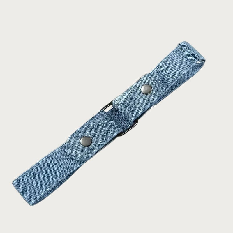 Ceintura ceinture élastique bleue en toile sans boucle pour jeans et pantalons