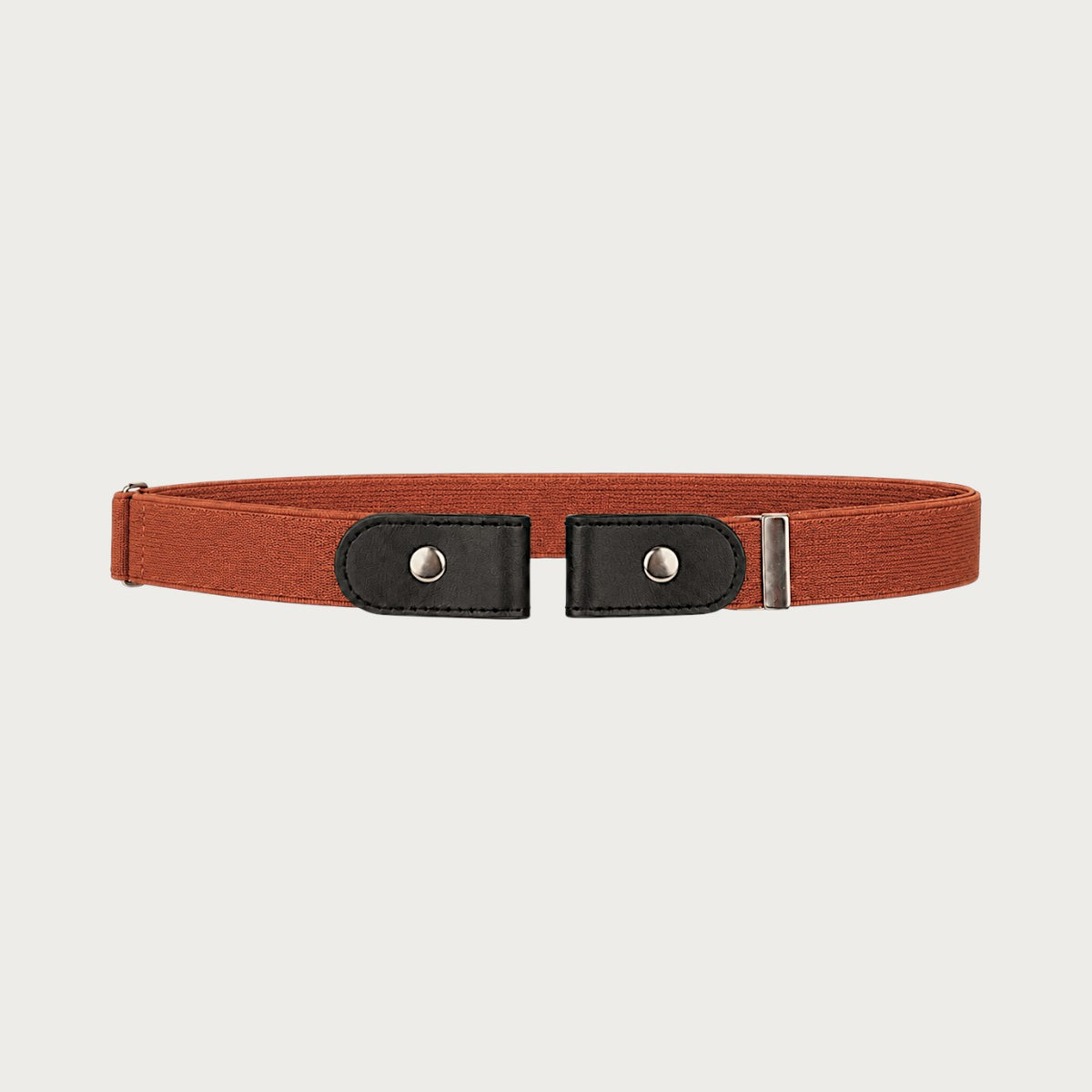 Ceinture élastique Ceintura couleur cognac avec pattes de fermeture en similicuir noir sans boucle