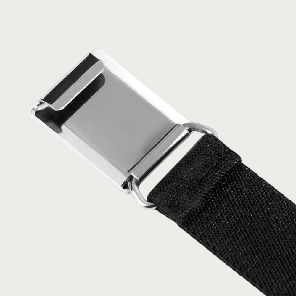 Ceintura ceinture élastique noire pour enfant avec boucle métallique argentée réglable