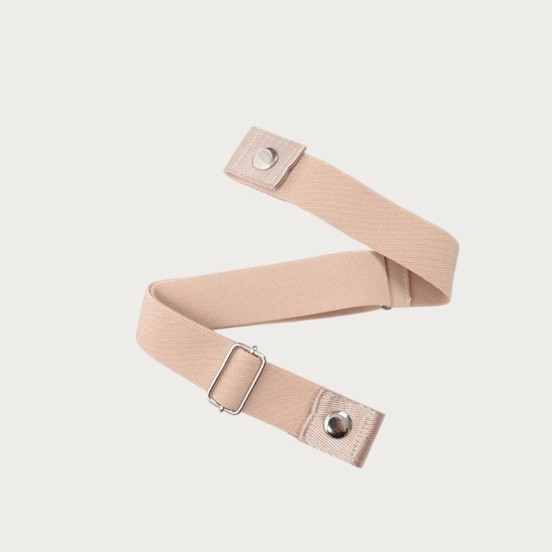Ceintura ceinture élastique invisible beige sans boucle en toile et polyester pour un ajustement confortable