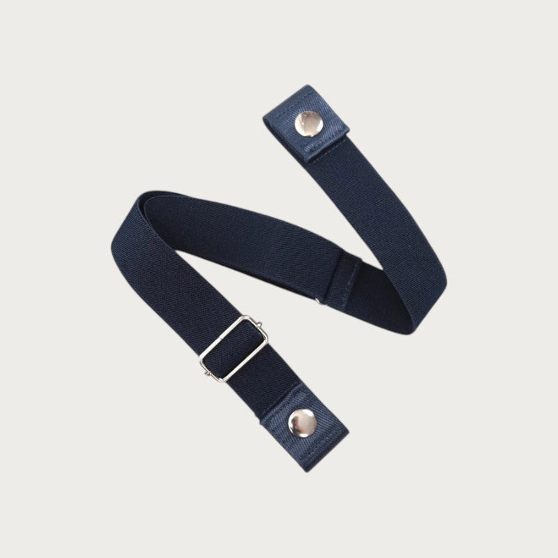 Ceintura ceinture élastique invisible bleu marine sans boucle, en toile et polyester, accessoire décontracté réglable