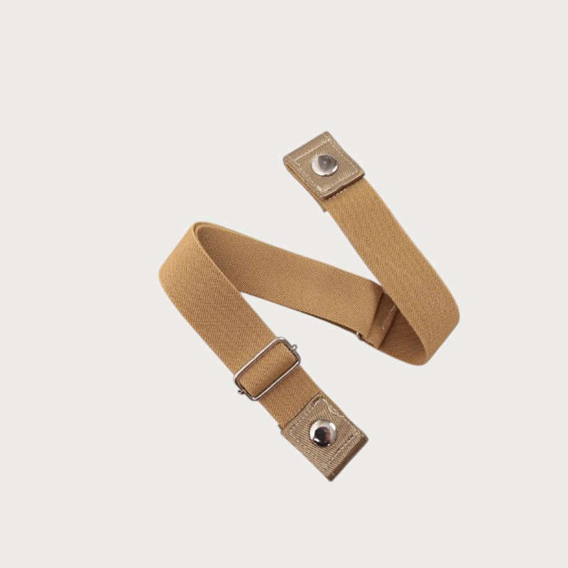Ceintura ceinture élastique invisible marron sans boucle en toile et polyester pour un ajustement confortable
