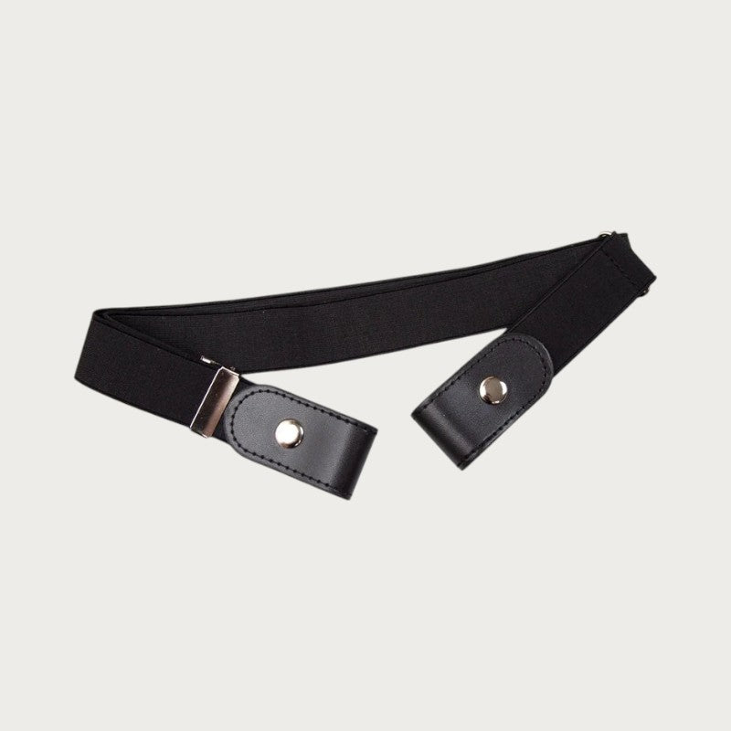 Ceinture élastique invisible noire sans boucle pour jeans, accessoire unisexe confortable en polyester