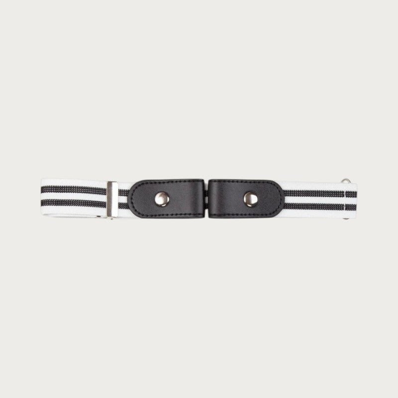 Ceinture élastique invisible Ceintura rayée noir et blanc avec fermoir à boutons-pression pour un ajustement facile