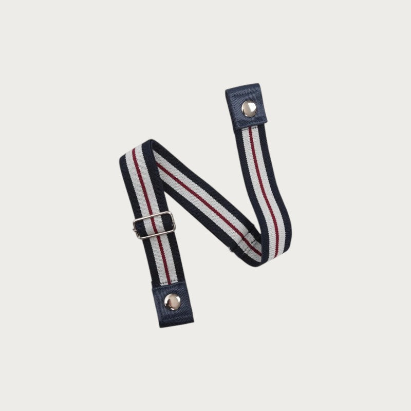 Ceintura ceinture élastique invisible sans boucle à rayures bleu blanc rouge en toile et polyester pour pantalon