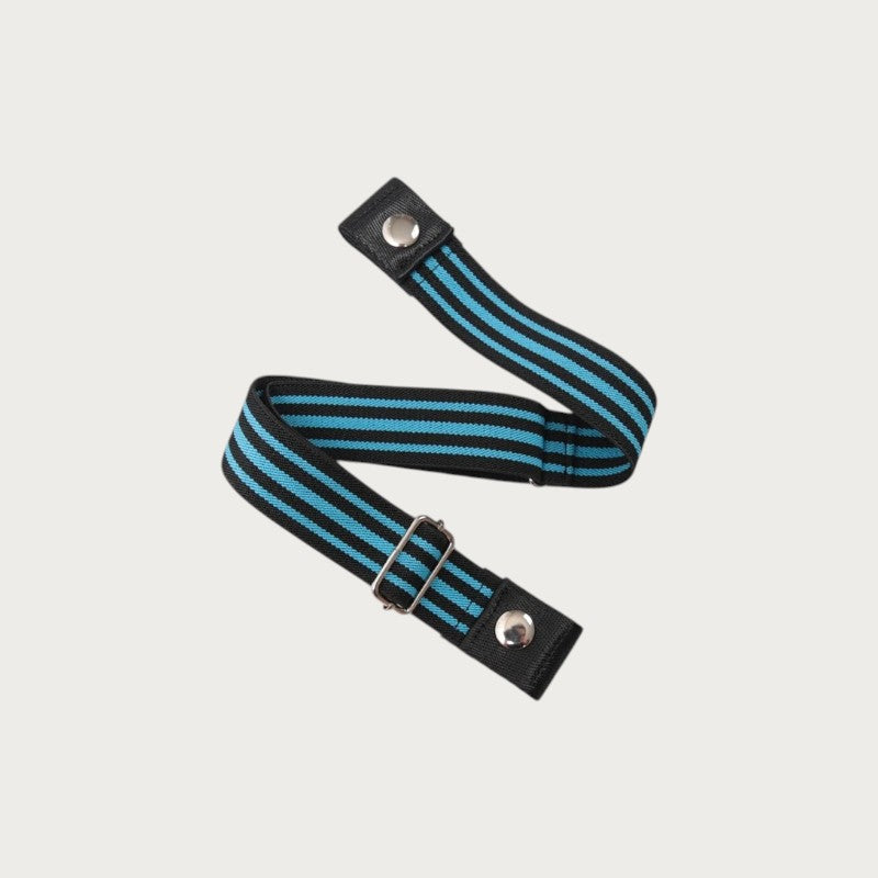 Ceintura ceinture élastique invisible sans boucle à rayures bleues et noires en toile pour un ajustement confortable