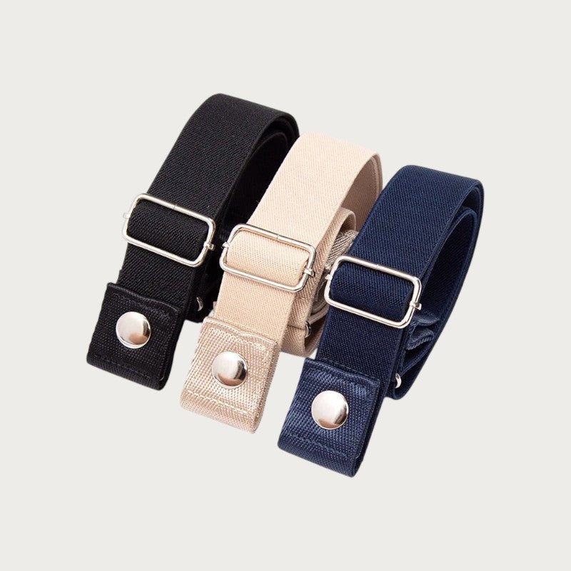 Ceintura ceinture élastique invisible sans boucle en noir, beige et bleu marine pour un maintien confortable Image