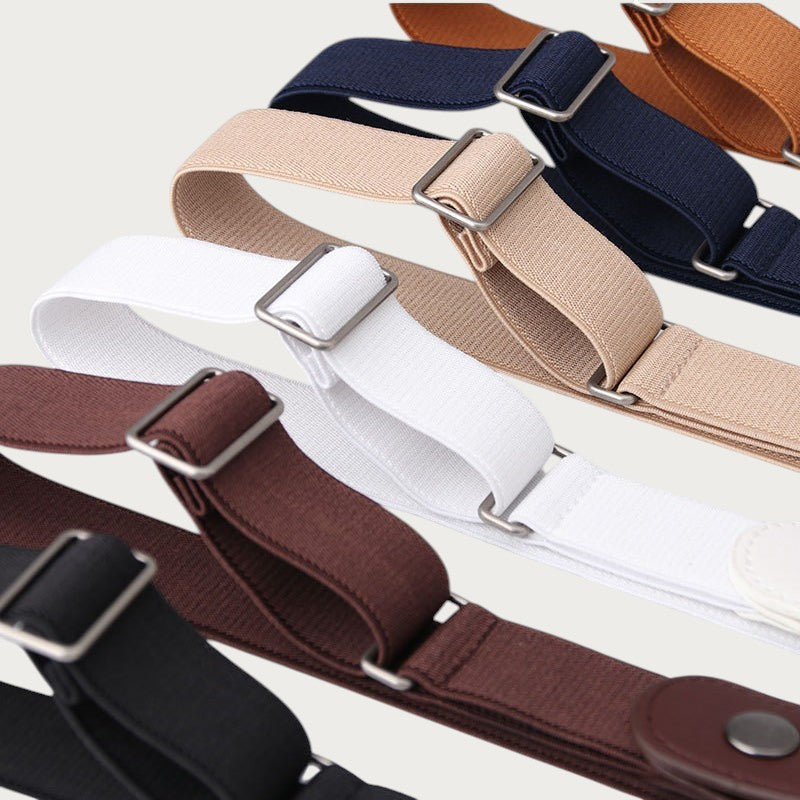 Ceintura ceinture élastique invisible sans boucle pour femme, disponible en plusieurs couleurs, design réglable.