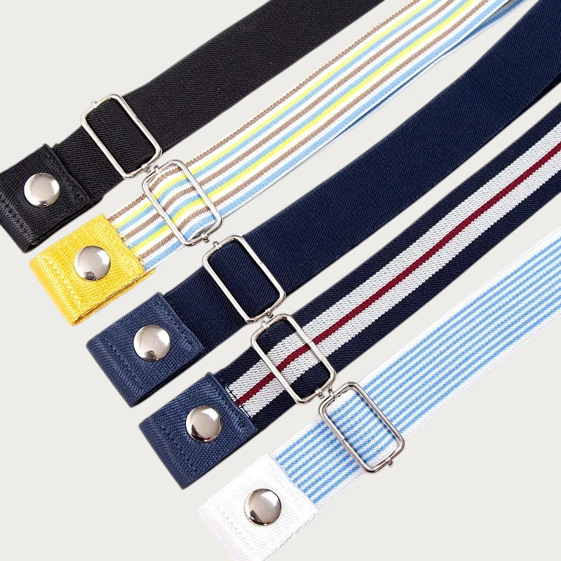 Ceintura ceinture élastique invisible sans boucle en toile et polyester, disponible en plusieurs couleurs et motifs