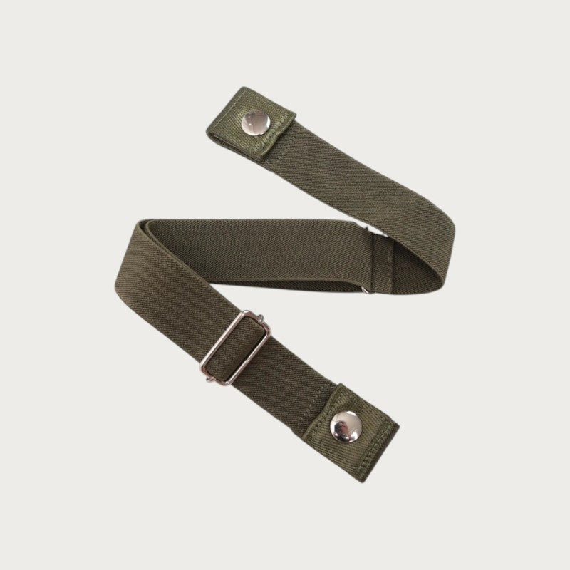 Ceintura ceinture élastique invisible kaki sans boucle en toile et polyester pour un ajustement confortable