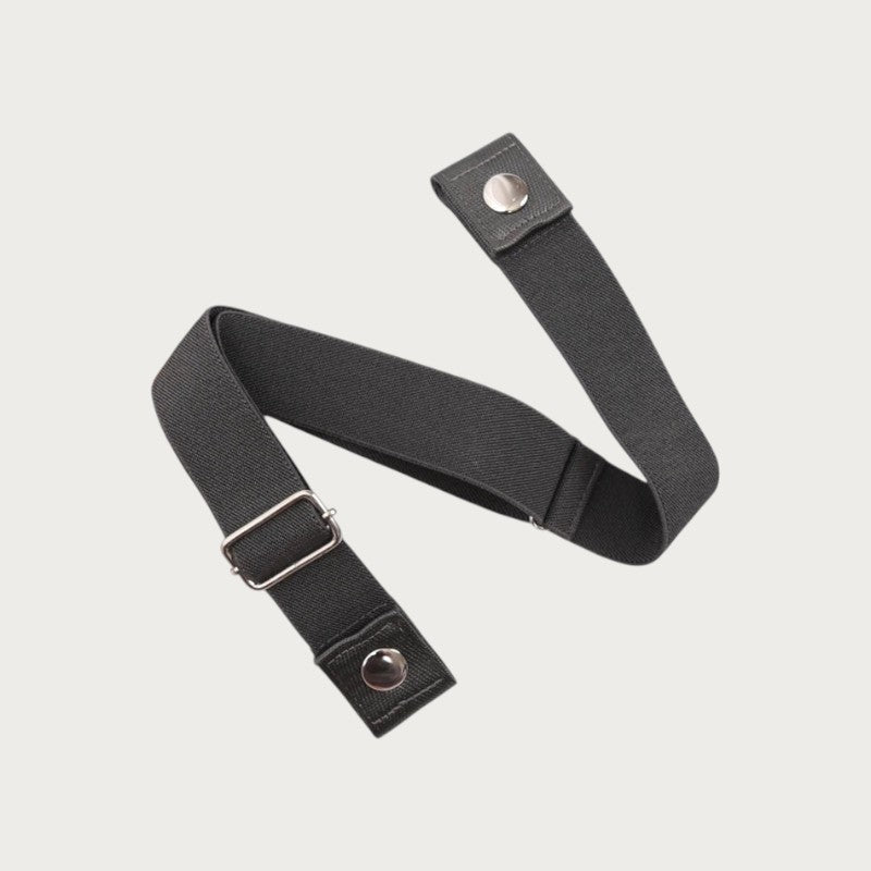 Ceintura ceinture élastique noire sans boucle en toile et polyester, design invisible et ajustable pour pantalon