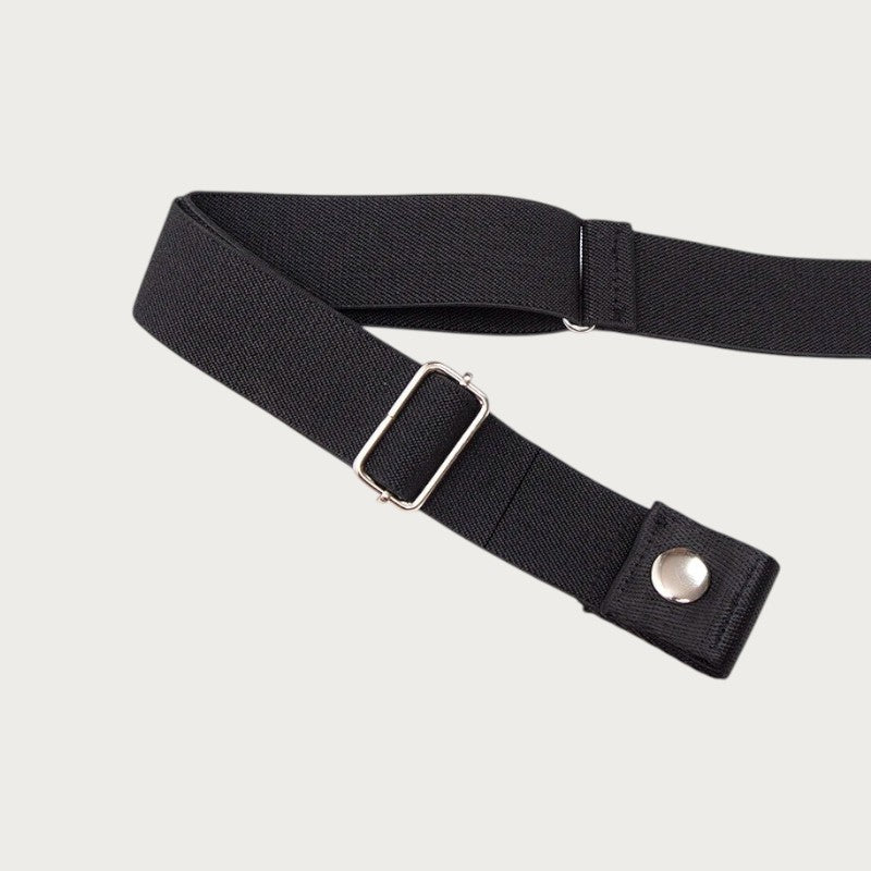Ceintura ceinture élastique noire sans boucle en toile et polyester, 3 cm de large, design invisible et ajustable