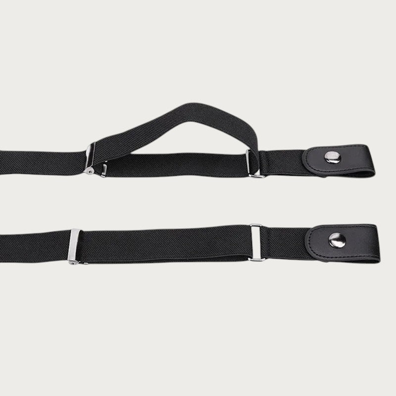 Ceinture élastique noire sans boucle Ceintura, accessoire unisexe confortable et ajustable pour pantalon