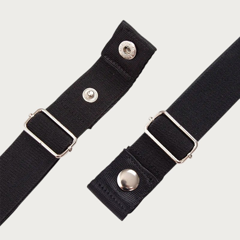 Ceintura ceinture élastique noire sans boucle avec boutons-pression métalliques pour un ajustement invisible