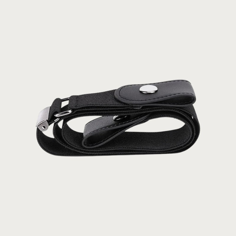 Ceintura ceinture élastique noire sans boucle pour homme et femme, accessoire de mode pratique et confortable