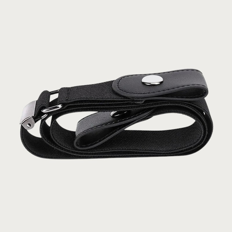 Ceintura ceinture élastique noire sans boucle pour homme et femme, accessoire de mode confortable et ajustable